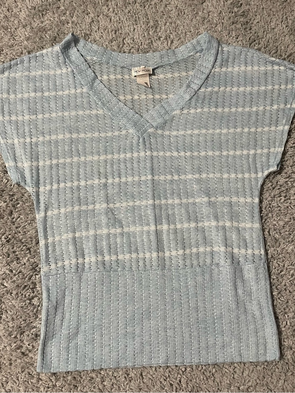Vintage Y2K New Mode Usa White And Blue Stripe Blouse